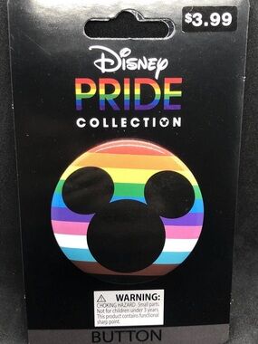 DISNEY RAINBOW PRIDE COLLECTION MICKEY MOUSE BUTTON MICKEY EARS 2022 EXCLUSIVE
